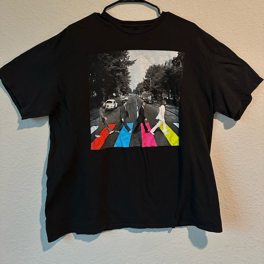 The Beatles On Abbey Road TShirt Unisex XL Color Cross Walk Black & White